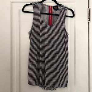 Blue and cream striped tank